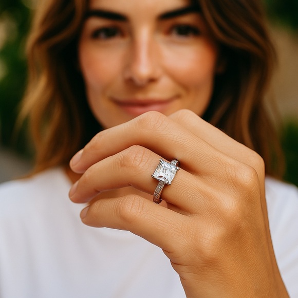 Jewelry - 3.5 Carat Square cut Princess Diamond Ring